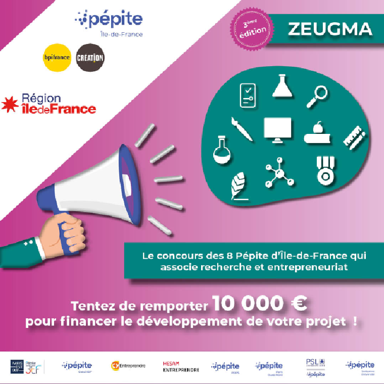 Concours Zeugma, 4 projets financés par Pépite Ile-de-France